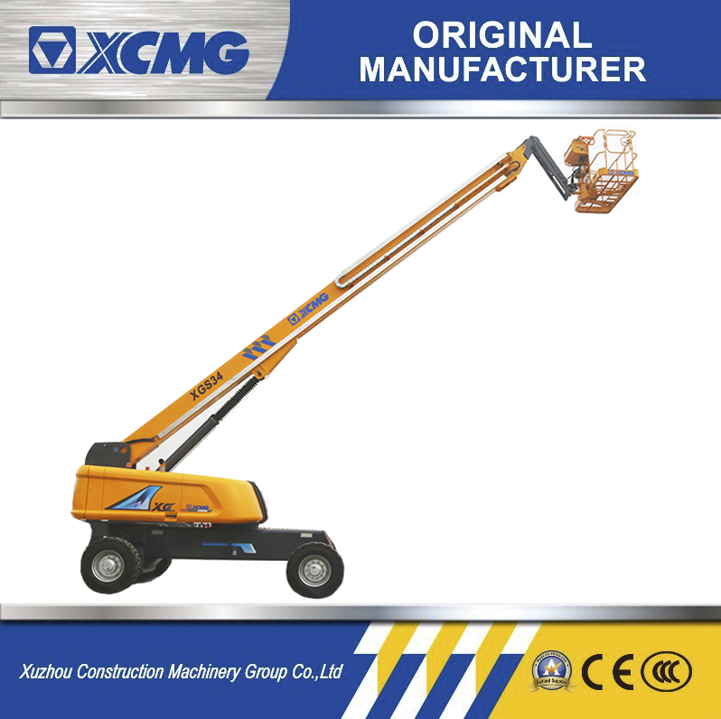 XCMG 30m Mobile Elevated Aerial Work Platform Xgs34 Used Self-Propelled Telescopic Boom Lift for Sale