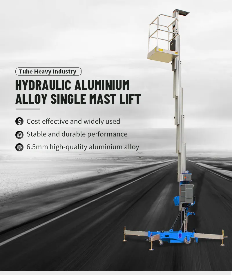 Hydraulic single mast lift