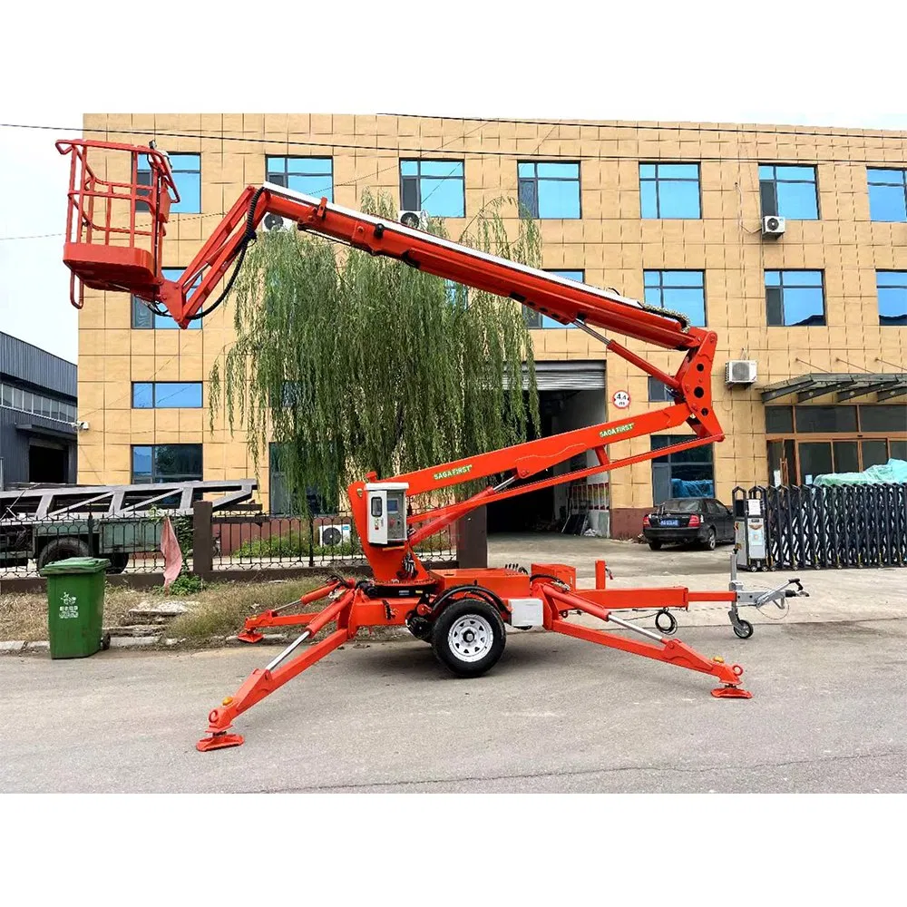 Work Platform Track 12m 14m 16m 18m Trailer Mounted Articulating Telescopic Boom Lift