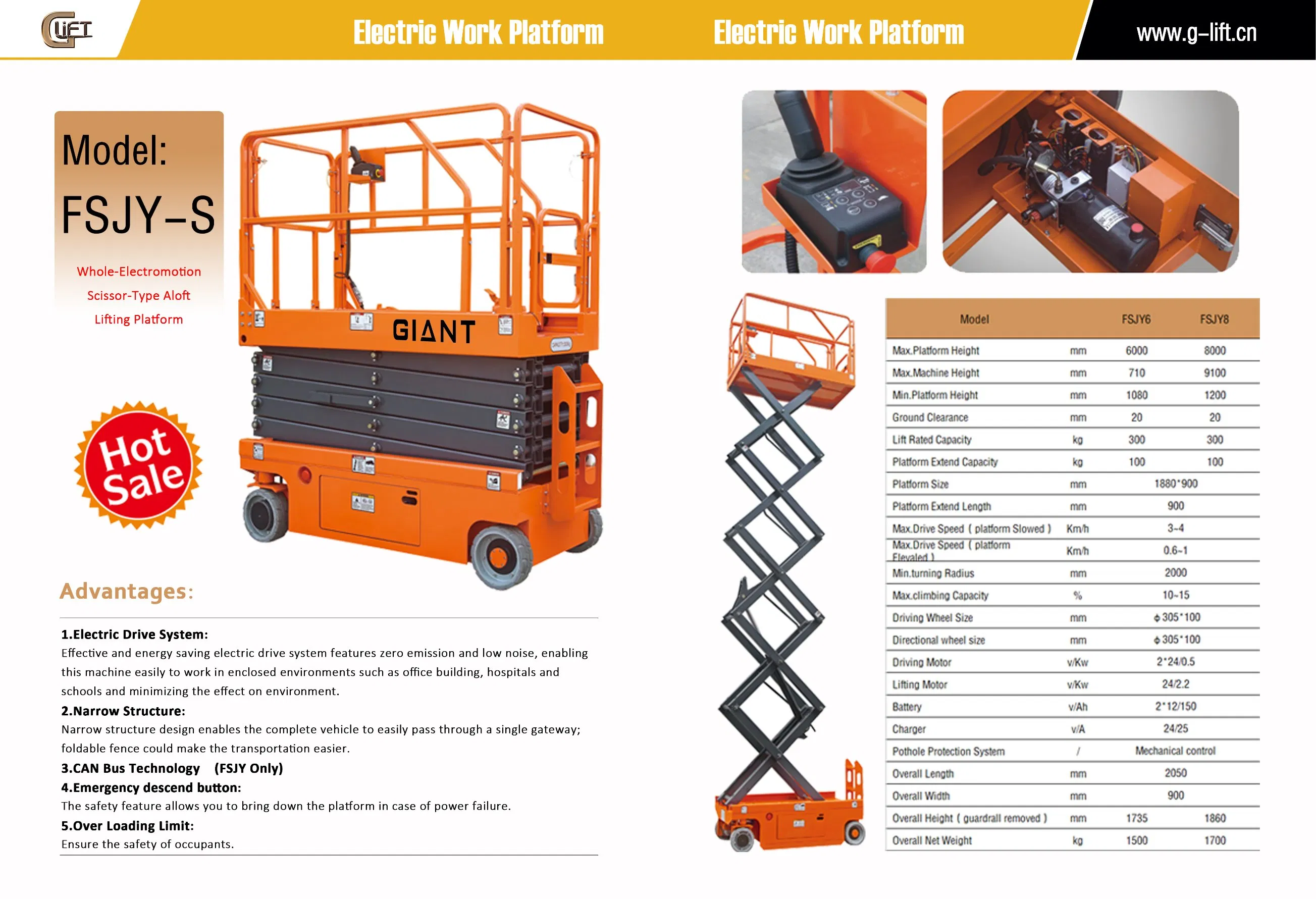 Battery Driven Aerial Work Platform for Indoor and Outdoor Use