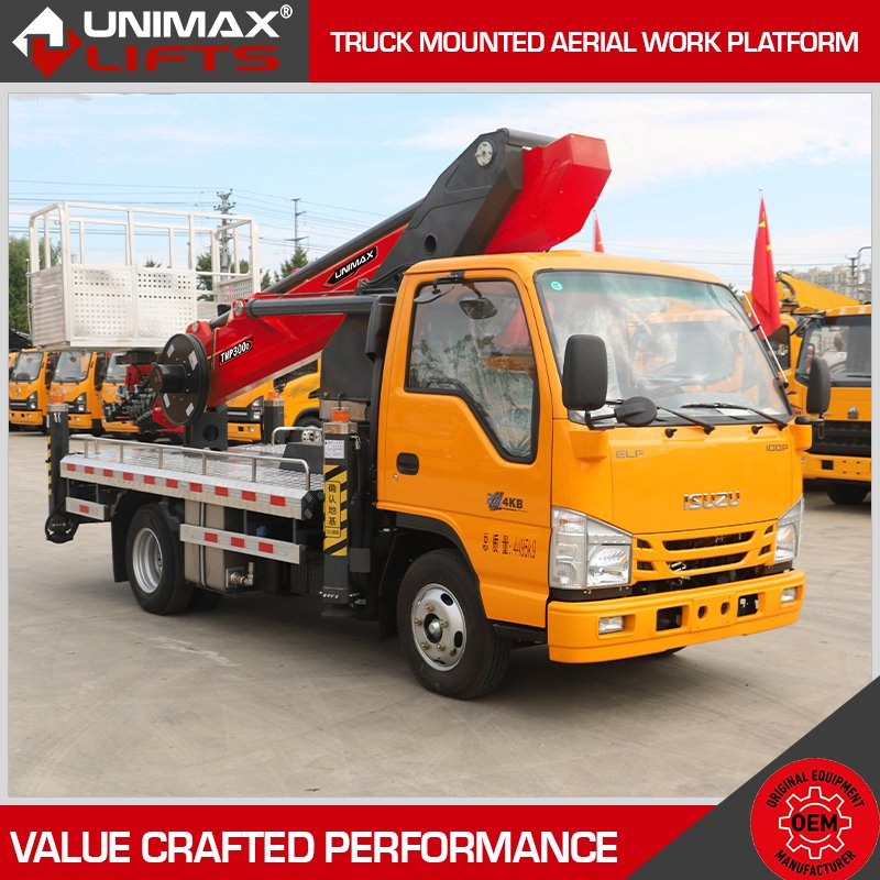Compact Sinoboom Liugong Zoomlion Jlg 30m 35m 40m 45m 60m Truck Mounted Aerial Work Platform Boom Lift Hydraulic Lift Truck Bucket Lift Truck Aerial Platform