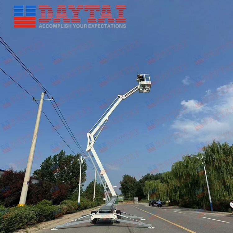 Electric Diesel Cherry Picker Aerial Work Platform 12/14 M Towable Boom Lift