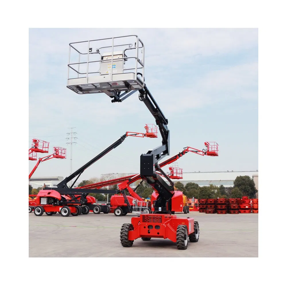 China 12m 25m 32m 38m Hydraulic Cherry Picker 4X4 Telescopic Articulated Boom Lift Aerial Work Platform