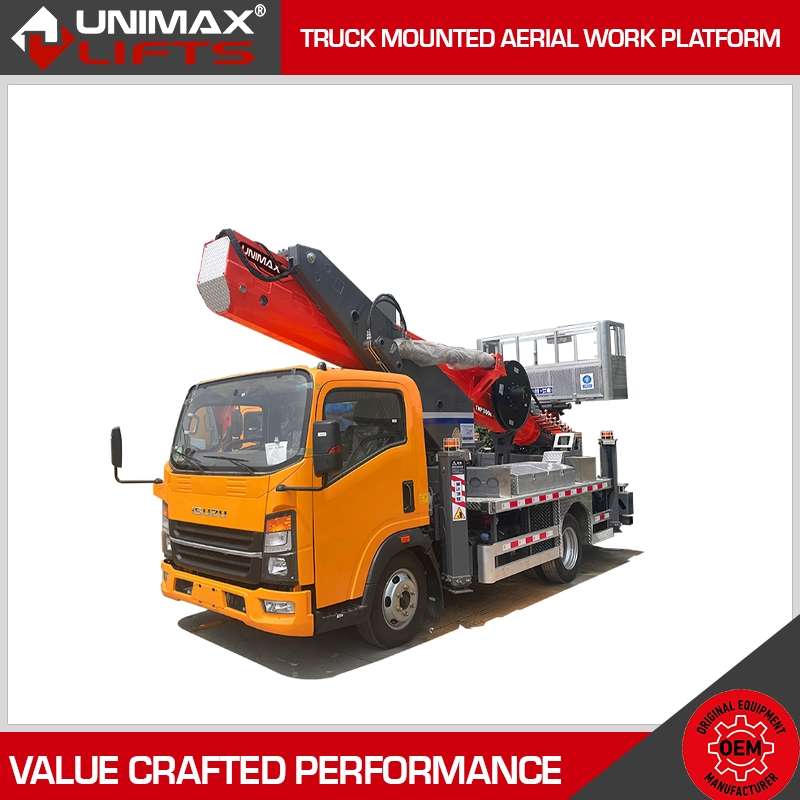 Electric Haulotte Jlg Genie Zoomlion Mantall 35m 36m 40m 45m 60m Mobile Aerial Work Platform Truck Mounted Aerial Lift Bucket Lift Truck Elevated Work Platform