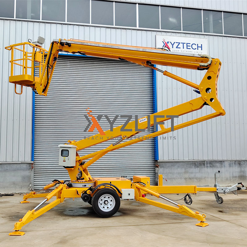 Cherry Picker Towable Boom Lift Trailer Mounted Boom Lift Aerial Manlift Platform