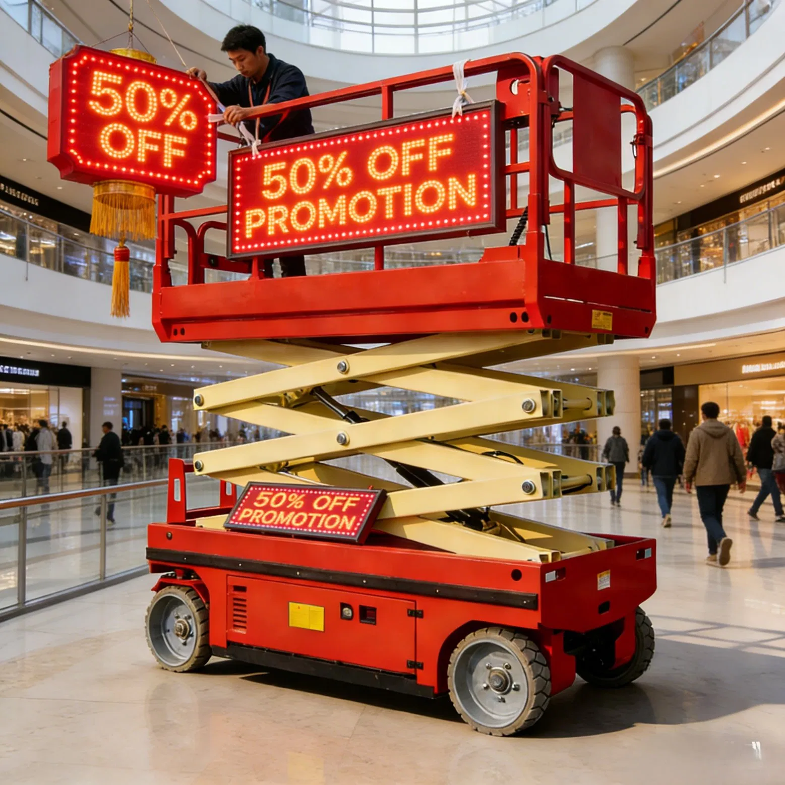 CE Certified Self Propelled Hydraulic Scissors Lift Table Made in China with Platform Heights of 6 M 8 M 12 M 16 M