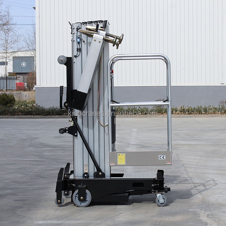 CE Approved Aluminium Lift Platform 12m Electric Single Man Push Around Vertical Mast Lift for Sale