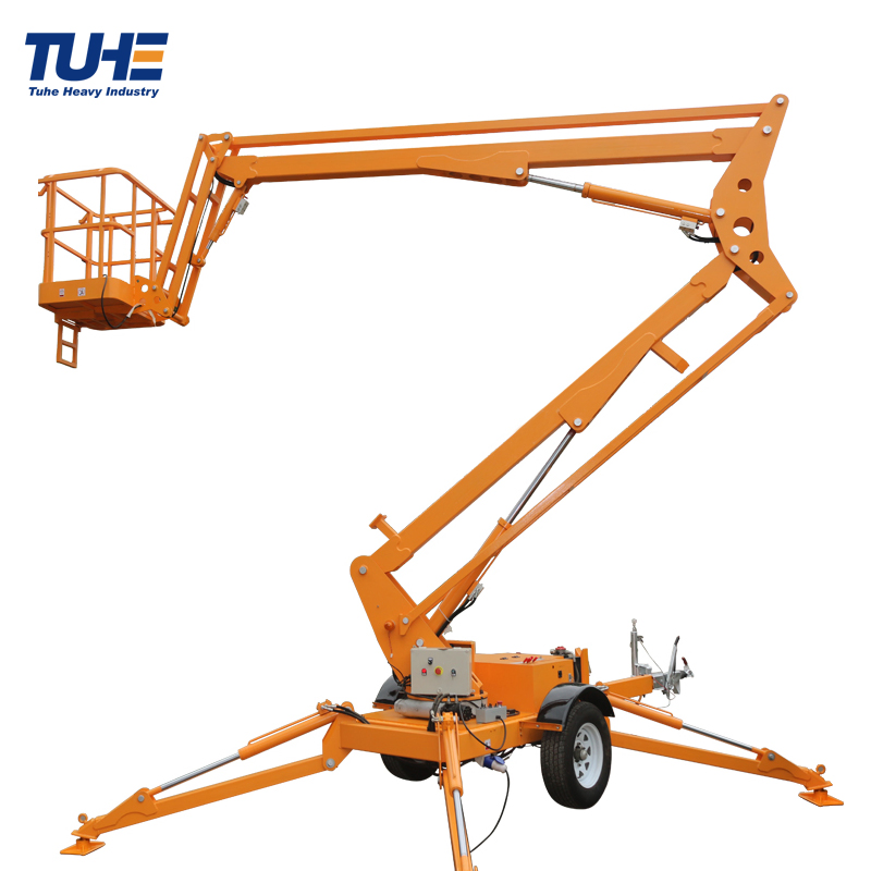 10-22m Battery Power Truck Cherry Picker Mounted Mobile Hydraulic Towable/Trailer Articulated Aerial Work Platform Boom Lift with CE ISO