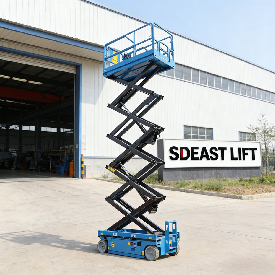 Electric Scissor Lift, CE Certified Hydraulic Lift, Mobile Aerial Work Platform for Warehouse and Construction 8m 10m 12m 14m 16m