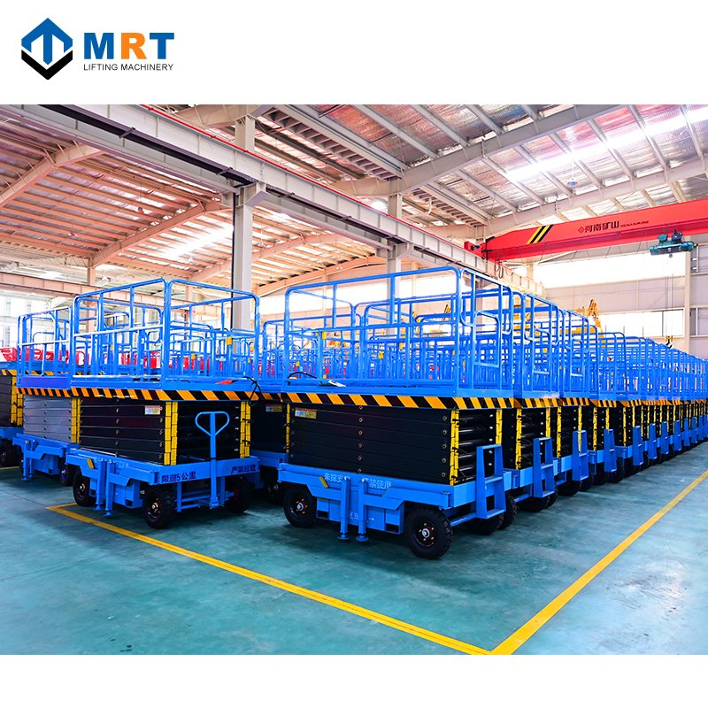 CE 4m Mobile Scissor Lift Platform Manual Push Mobile Scissor Lift Portable Scissor Elevating Platform Portable Mobile Lift