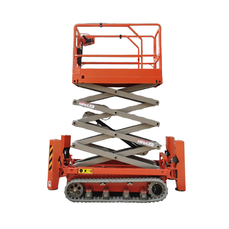 6m 8m 10m 12m 14m 16m Self-Propelled Electric Elevated Work Platfrom Battery Powered Hydraulic Outdoor Mobile Tracked Crawler Scissor Lift Price with Outrigger