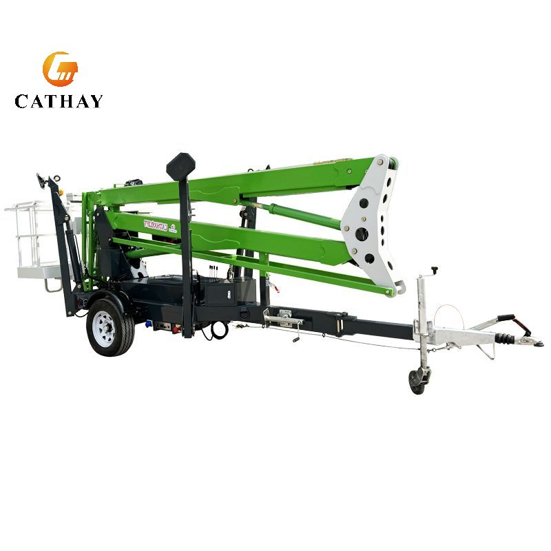 China 10m 14m 15m 16m 18m 20m Electric Aerial Working Man Spider Cherry Picker Trailer Mounted Towable Articulated Boom Lift