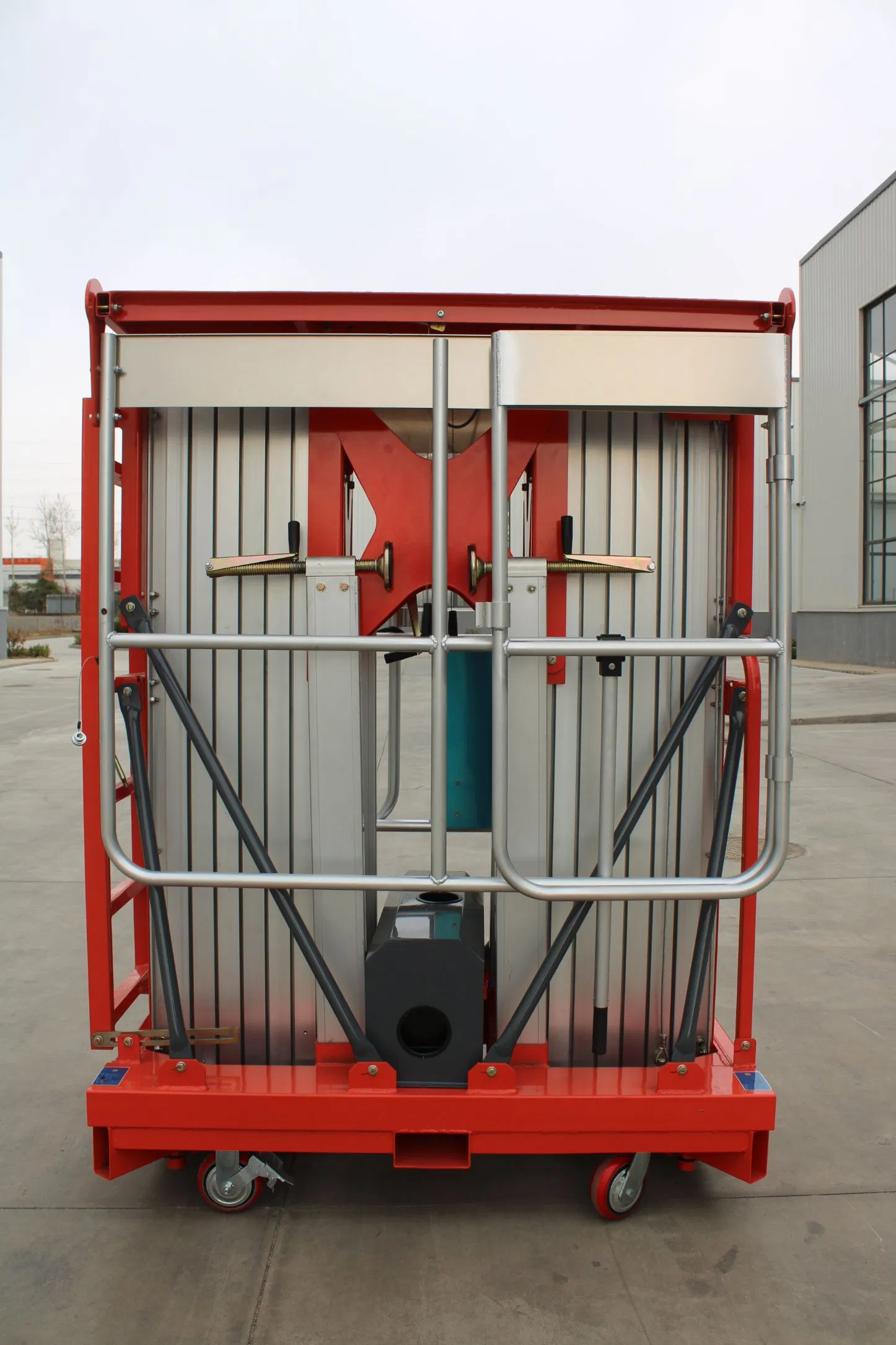 CE Approved 6m-16m Gtwy2 Series Double Mast Portable Vertical Hydraulic Ladder Aluminum Alloy Mast Electric Man Lift Towable Telescopic Boom Lift Gtwy