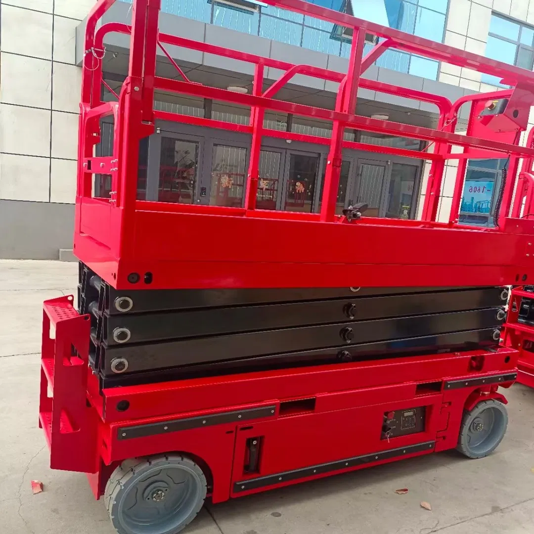 Heavy-Duty Electric Self-Propelled Scissor Lift with 320kg Load Capacity &amp; Oscillating Axle for Outdoor Rough Terrain