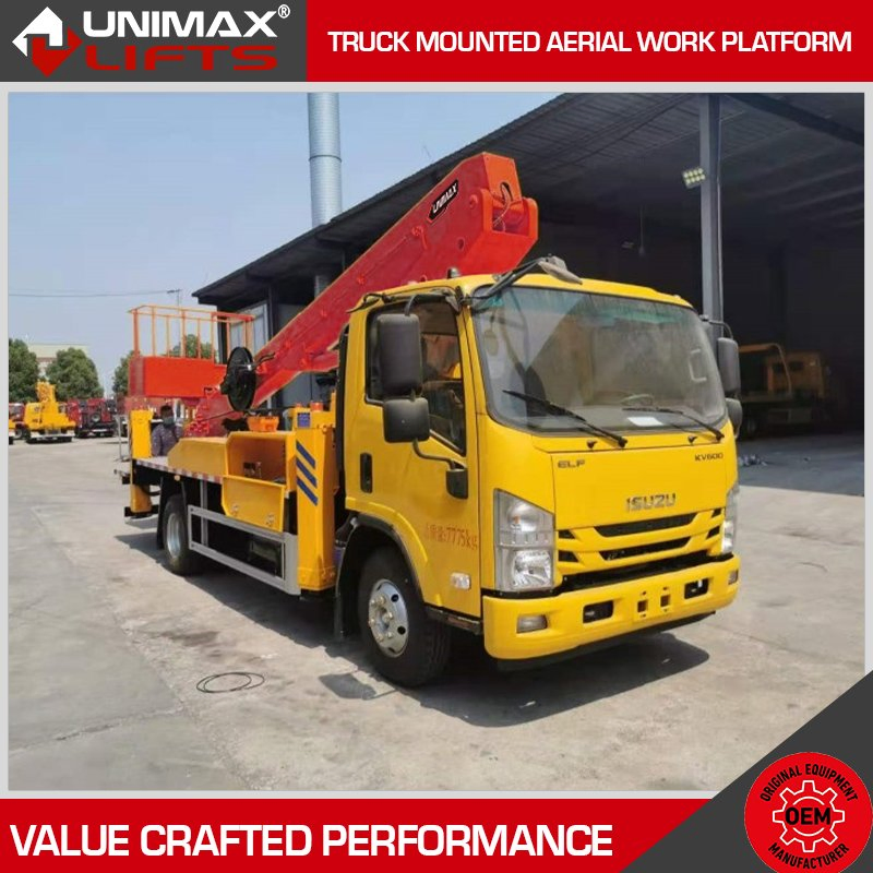 Compact Sinoboom Liugong Zoomlion Jlg 30m 35m 40m 45m 60m Truck Mounted Aerial Work Platform Boom Lift Hydraulic Lift Truck Bucket Lift Truck Aerial Platform