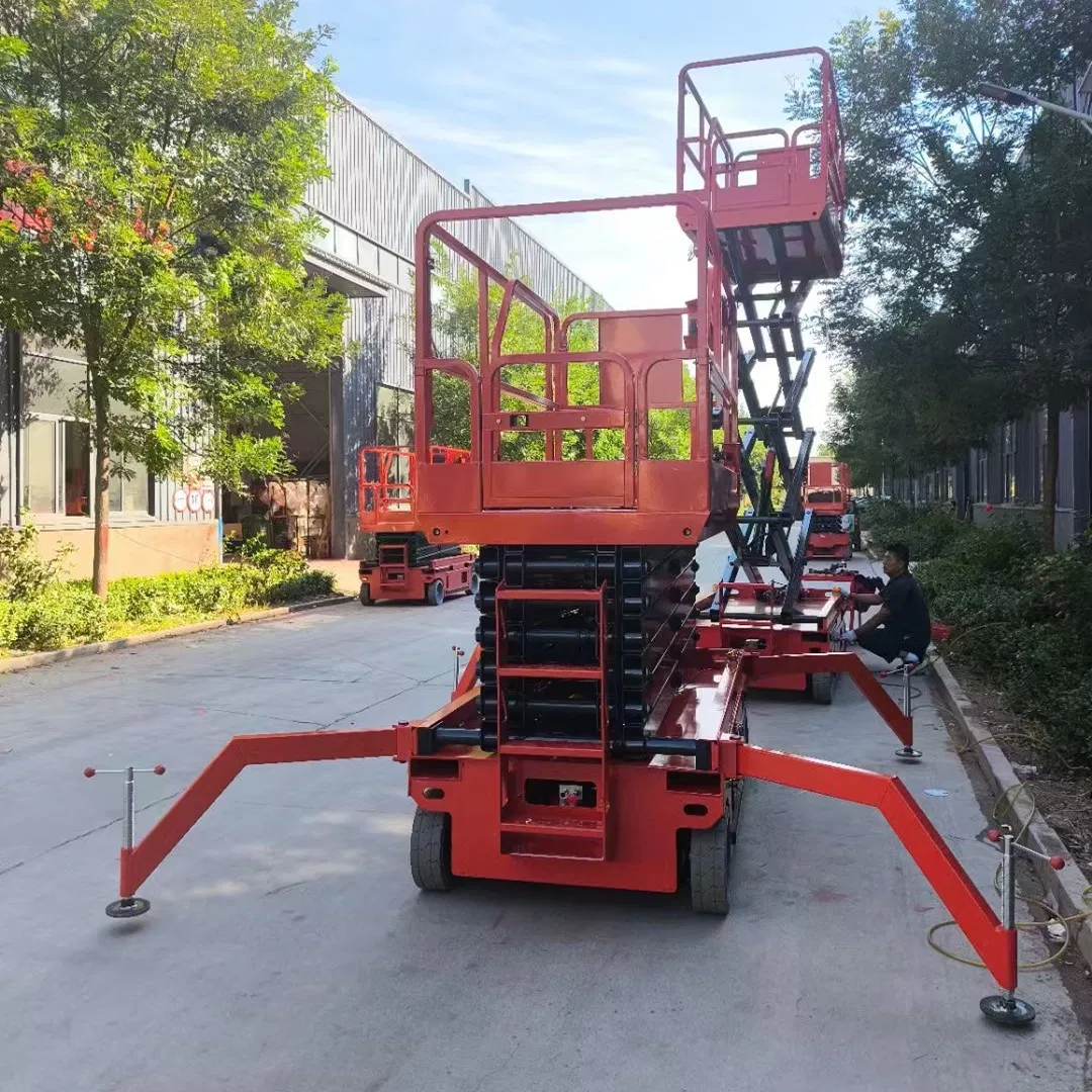 Heavy-Duty Electric Self-Propelled Scissor Lift with 320kg Load Capacity &amp; Oscillating Axle for Outdoor Rough Terrain