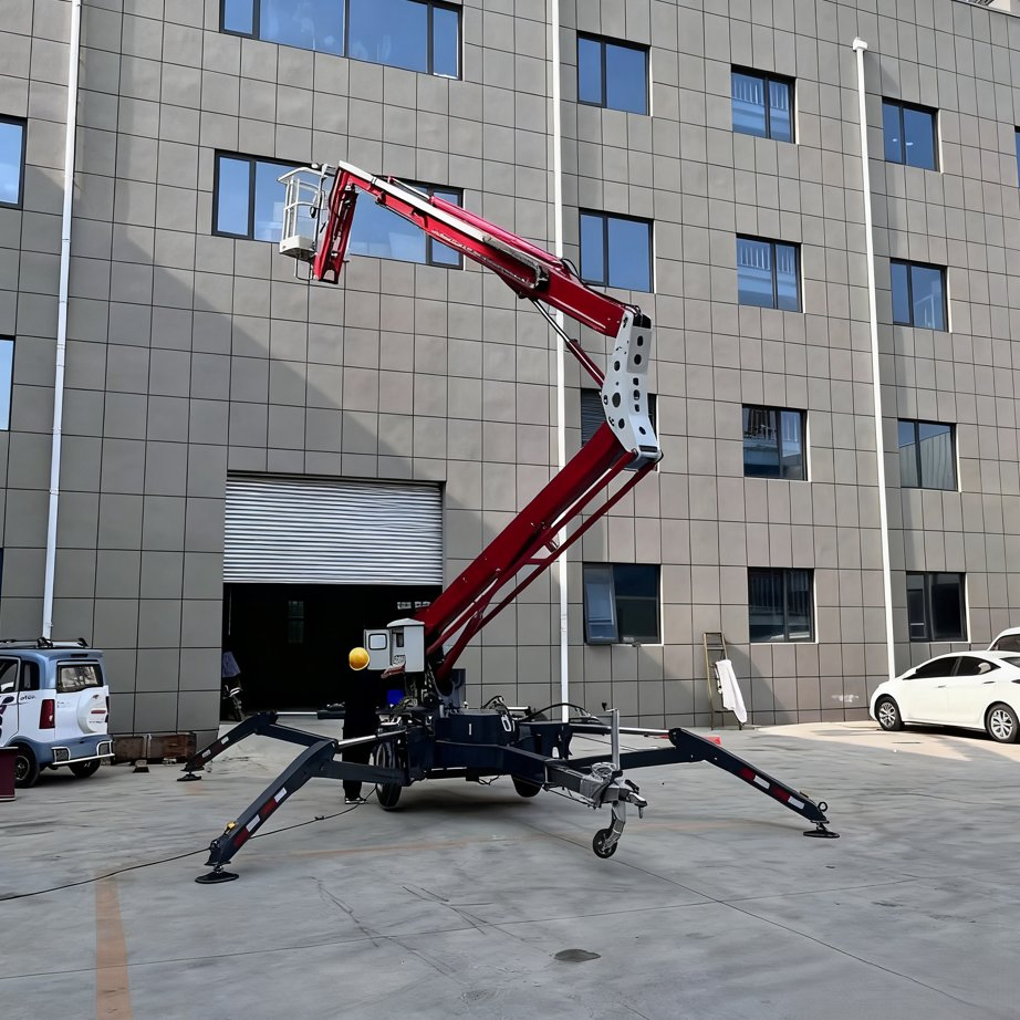 Trailer Mounted Articulating Towable Boom Lift Hydraulic Mobile Elevated Platform for Construction Maintenance Installation Engineering High Reach Work