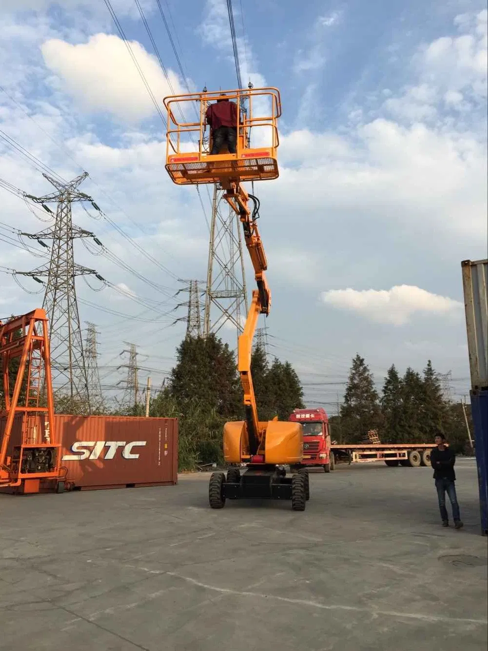 12-28m Electric Li-ion Articulating Boom Lifts Aerial Working Platform