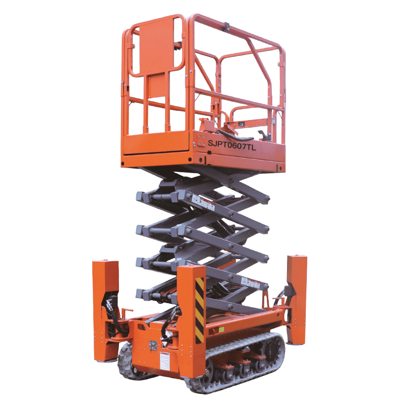 6m 8m 10m 12m 14m 16m Self-Propelled Electric Elevated Work Platfrom Battery Powered Hydraulic Outdoor Mobile Tracked Crawler Scissor Lift Price with Outrigger