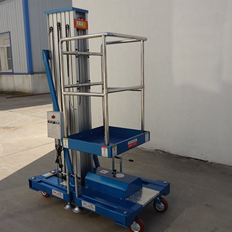 Single Mast Aluminum Aerial Work Platform 9 Meters Vertical Lift Elevator Lift