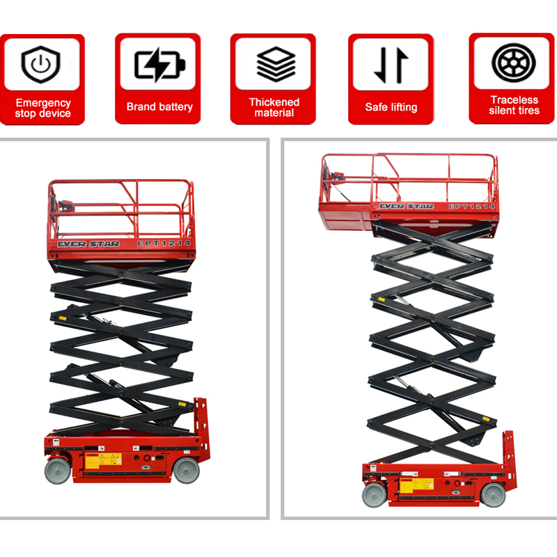 Electric Mobile Four Wheel Hydraulic Maximum Height Heavy Duty Structure Hydraulic Scissor Lift Capacity