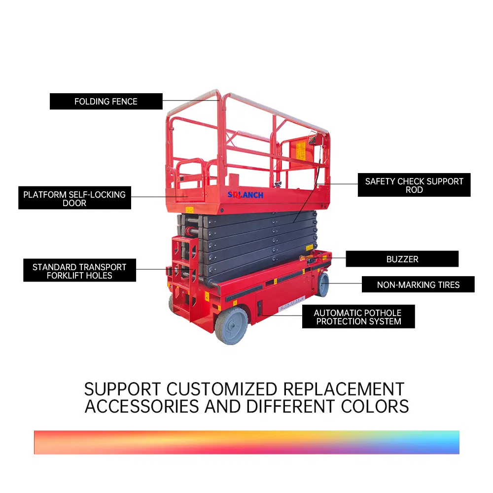 12m 14m Rough Terrain Outdoor Electric Lifting Equipment Man Lift Scissor Lift