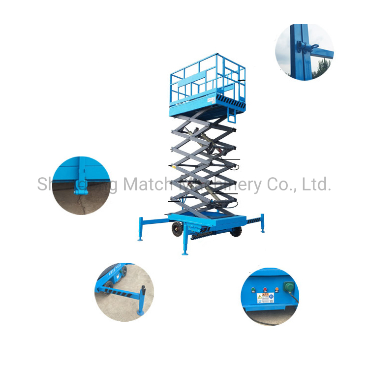 Outdoor Manual Scissor Lift Mobile Electric Aerial Lift Work Platform