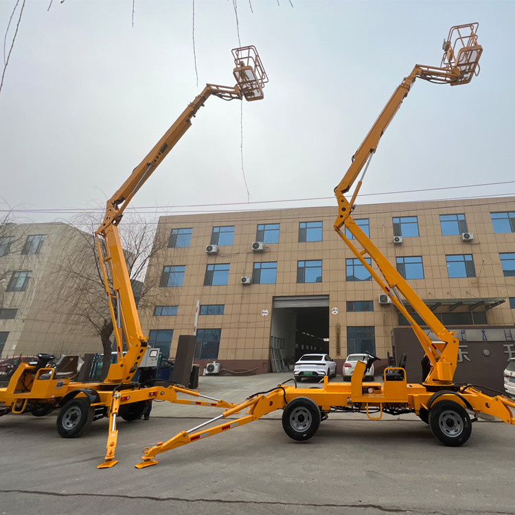 Factory Durable 18m Outdoor Used Mobile Articulated Boom Lift Truck Spider Legs Elevating Work Table Towable Boom Lift Aerial Work Platform