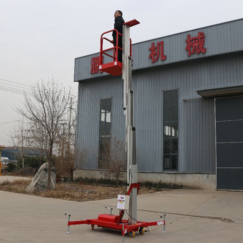 Portable Vertical Hydraulic Ladder Aluminum Alloy 4-16m Single Double Mast Electric Man Lift Mast Lift Small Lift