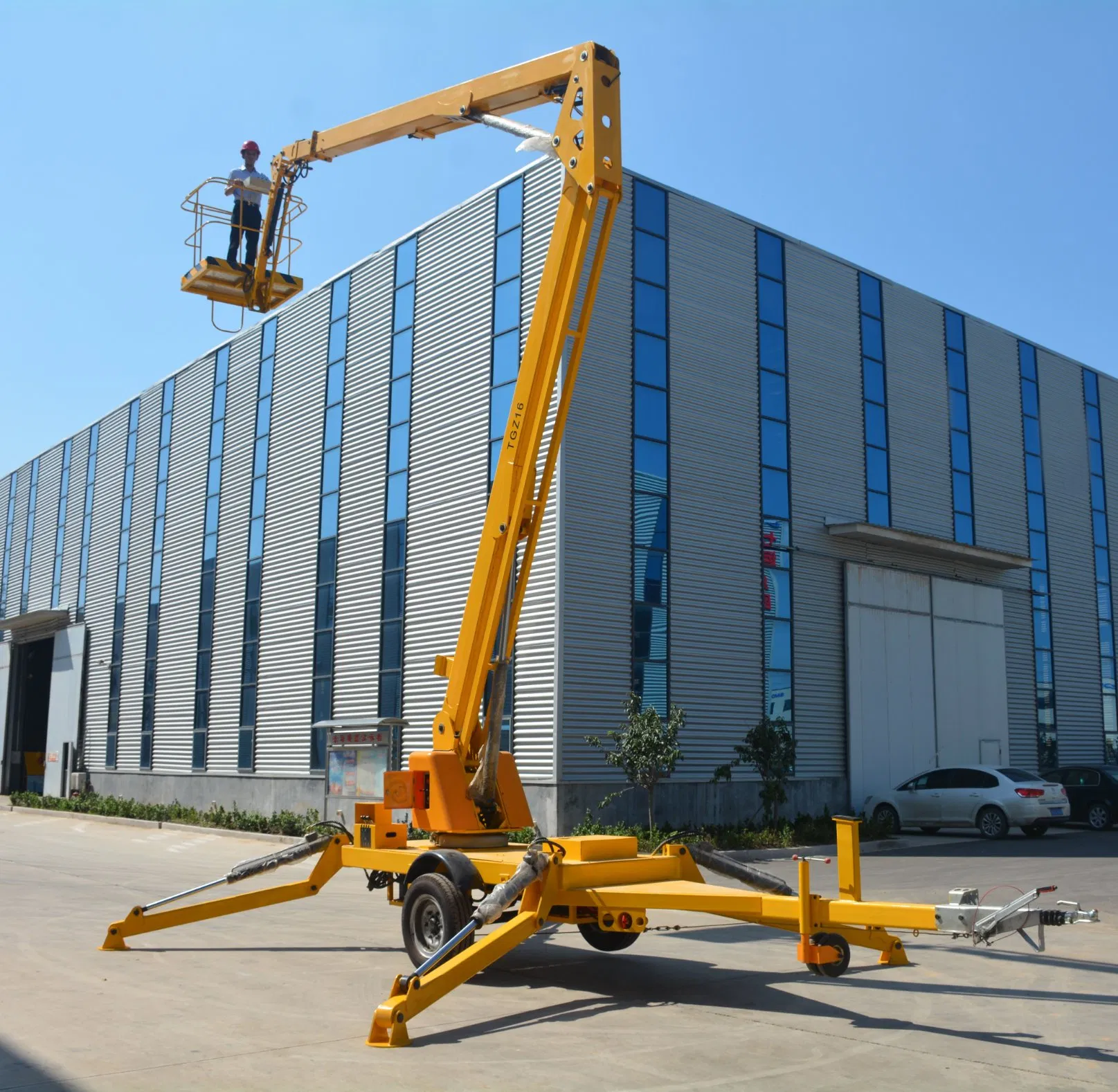 Cherry Picker Spider Lift Man Boom Lift Aerial Work Platform Trailer Mounted