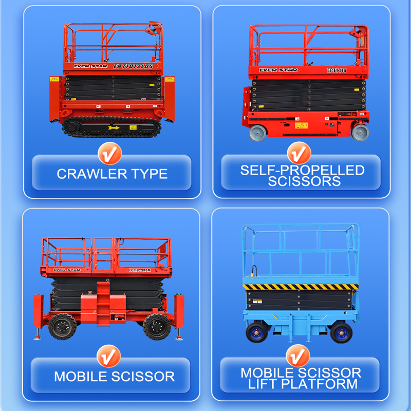 4m 6m 10m 12m 16m Mobile Self Propelled Aerial Work Platform Electric Scissor Lift Electric Scaffolding