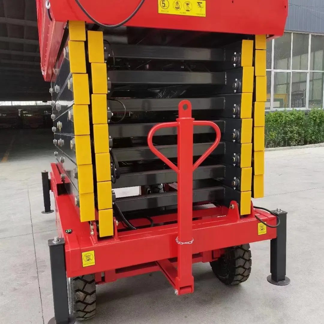 Movable Aerial Work Platform Elevator AC Electric Lifting Table Mobile Lifts Manual Push-Pull Scissor Tables Moving Hydraulic Scissor Lift