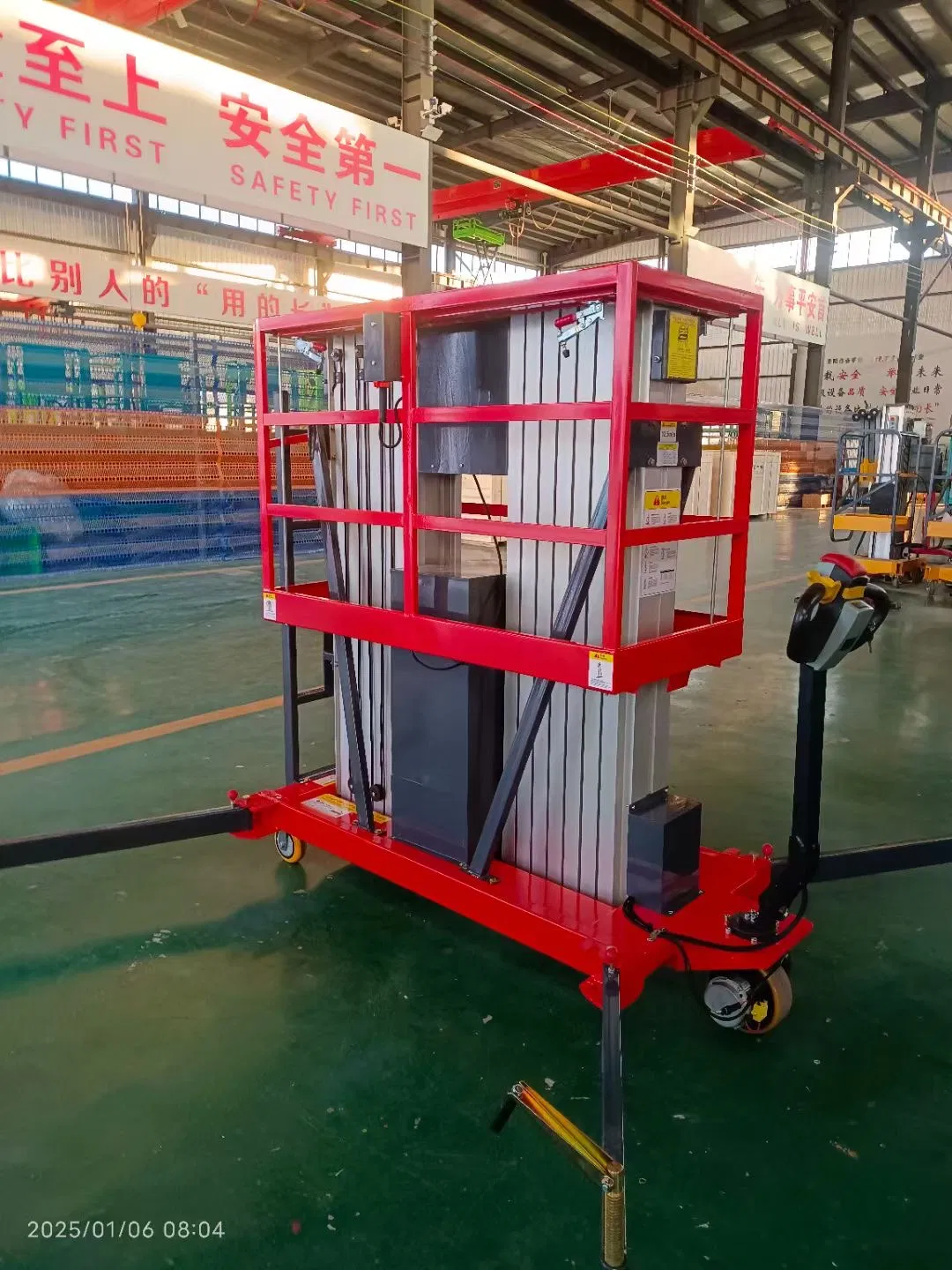Push Around Aluminum Lift 10m Double Mast Aluminum Lift for Sale