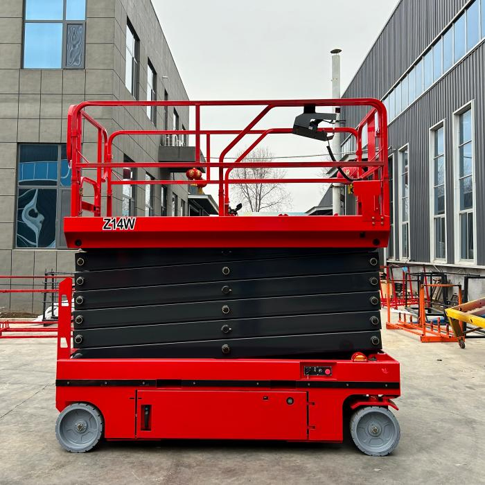 Gp 14m Electric Scissor Lift - Zero Emission &amp; 300kg Capacity for Industrial and Construction Use