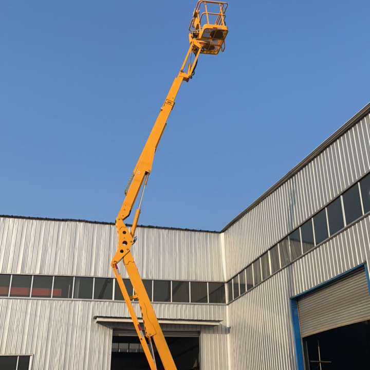 Dymg 12m Folding Articulatinf Trailer Lift Platform Diesel Articulated Boom Lifts Spider Telescopic Lift Aerial Work Platform