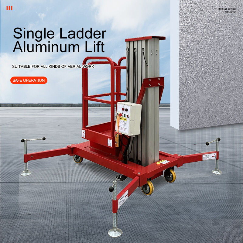 Portable Vertical Hydraulic Ladder Aluminum Alloy 4-16m Single Double Mast Electric Man Lift Mast Lift Small Lift
