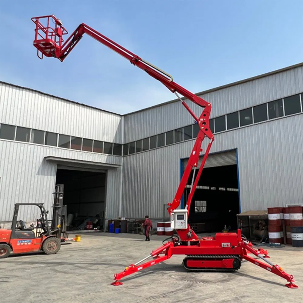 Factory Durable 18m Outdoor Used Mobile Articulated Boom Lift Truck Spider Legs Elevating Work Table Towable Boom Lift Aerial Work Platform