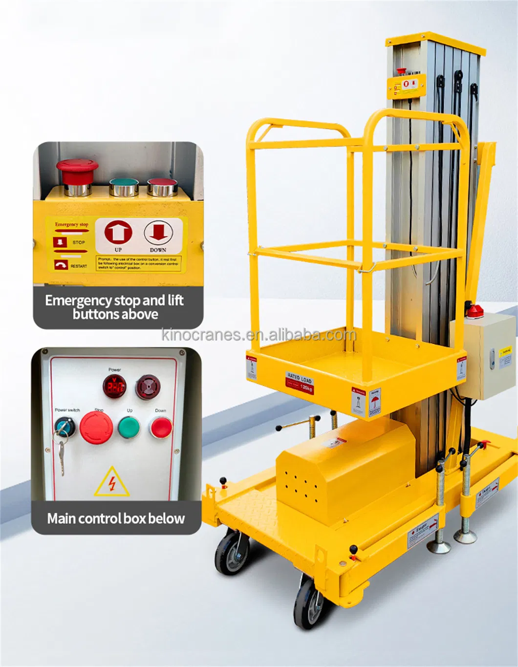 10m Vertical Aluminum Alloy Double Mast Lift for Outdoor Aerial Work