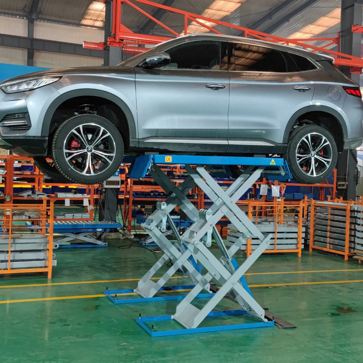 Star Machine Ultrathin Scissor Lift Low Profile Double Hydraulic Cylinder Auto Car Lifter