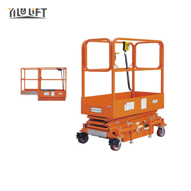 Semi-Electric Mini Scissor Lift Mini Push Around Scissor Lift for Indoor.