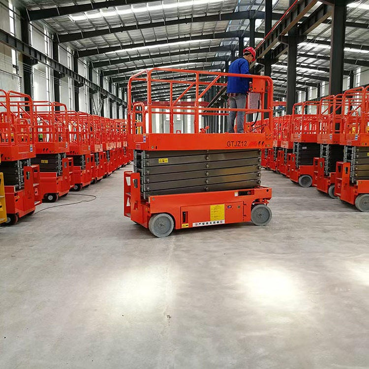 300kg Electric Scissors Lift 6m 8m 10m 12m Platform Battery Drive Self Propelled Elevated Work Platform for Mobile Work