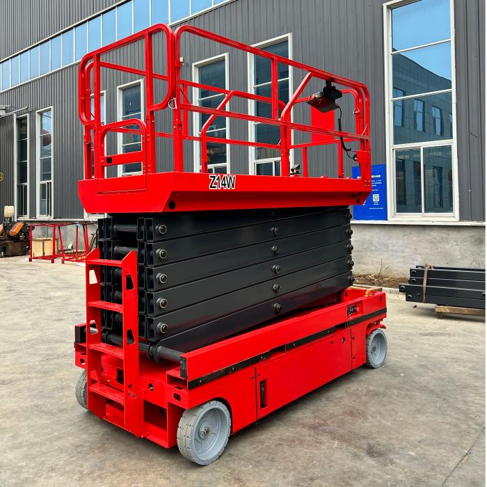 Gp 14m Electric Scissor Lift - Zero Emission &amp; 300kg Capacity for Industrial and Construction Use