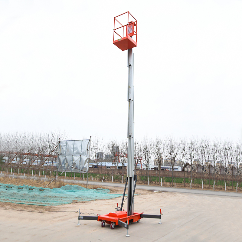 Shanding Factory Price Aluminum Alloy 4.7m 6.2m 7.8m 9.2m 10.4m 12m Aerial Work Platform Hydraulic Single Mast Vertical Lift