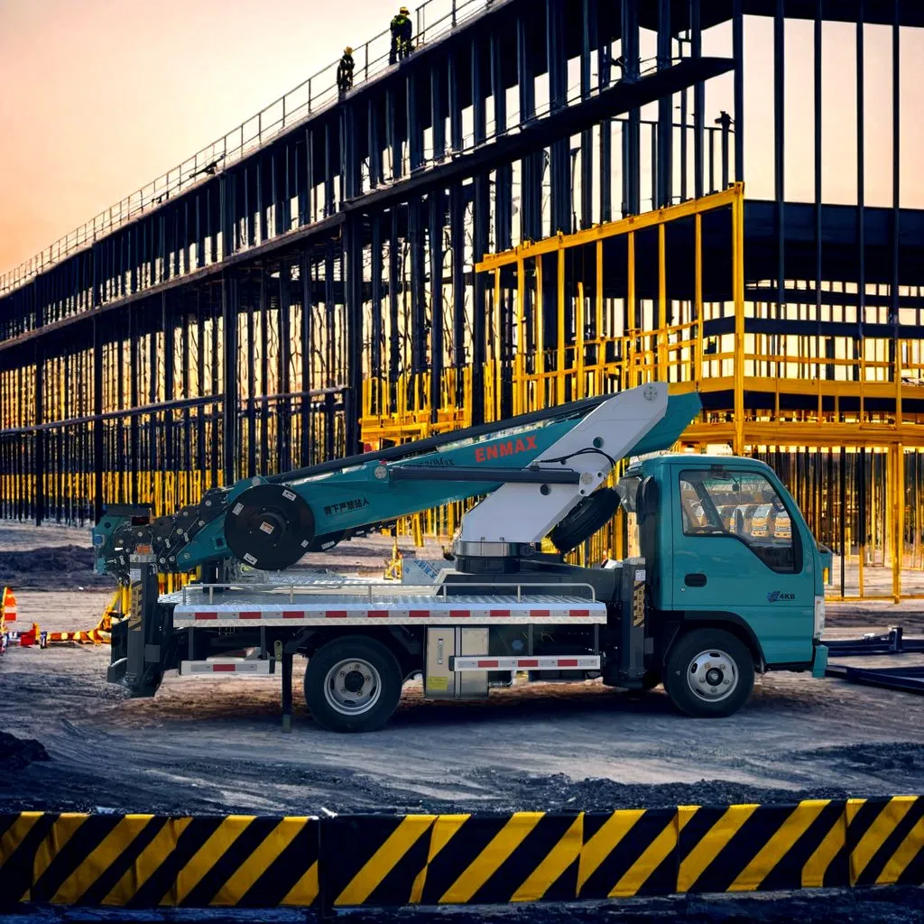 New 28m-30m Compact Folding Arm Aerial Lift Remote Control High-Altitude Aerial Work Platform for Construction Sites