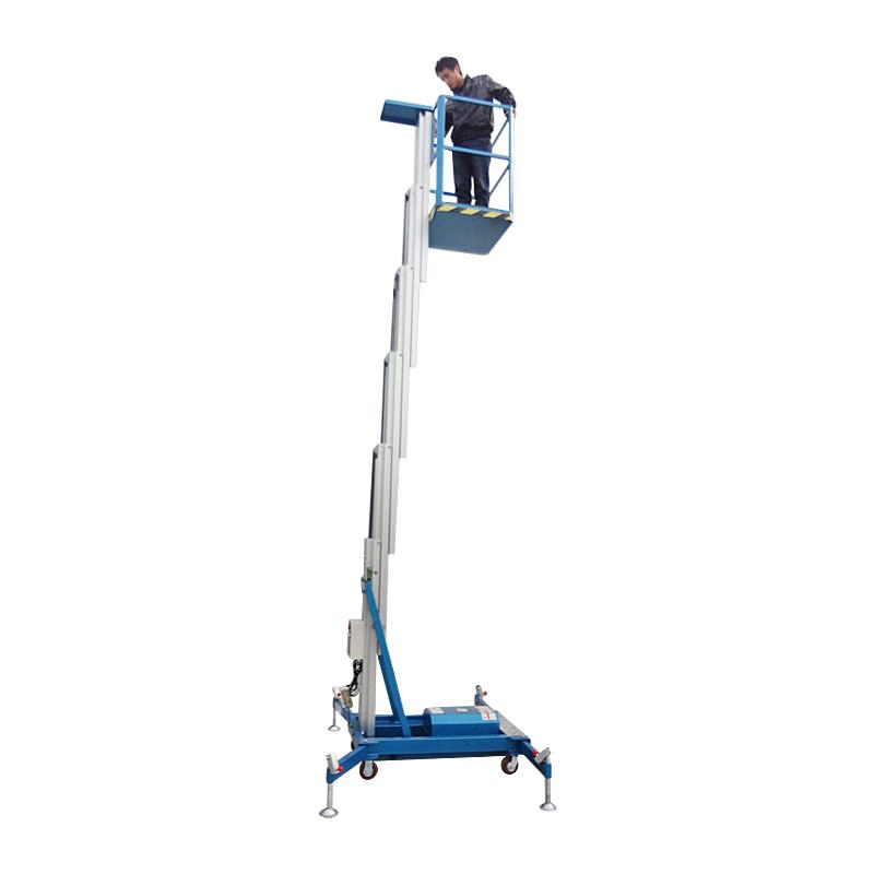 Single Mast Aluminum Aerial Work Platform 9 Meters Vertical Lift Elevator Lift