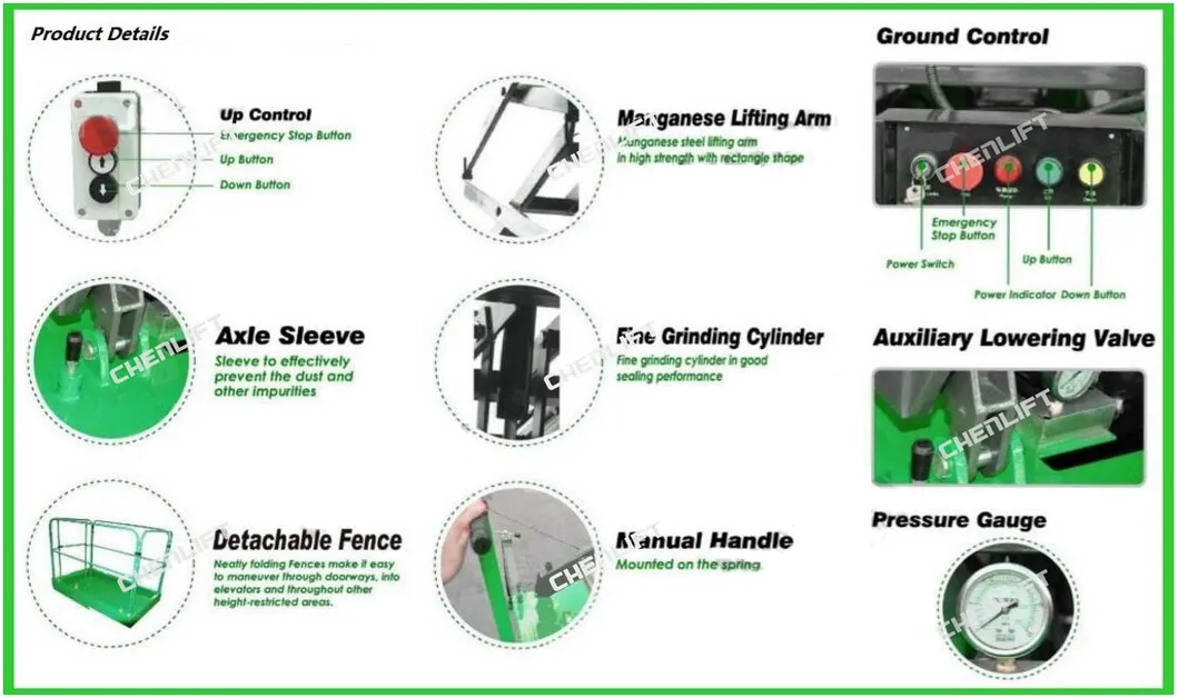 Manual Pushing Scissor Lift Details