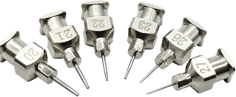 Chamfered metal needles