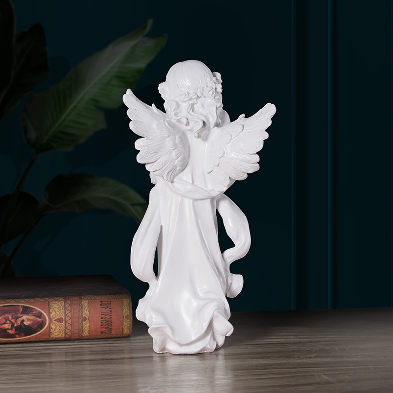 30cm 12inch Angel Girl Wings Artwork Sculpture Resin Home Desktop Decoration Prayer Statue Crafts Ornaments
