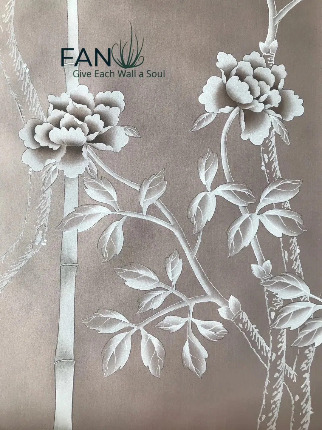 Luxurious Silk-Textured Hand-Painted Flower and Bird Wallpaper for Bedroom Decor