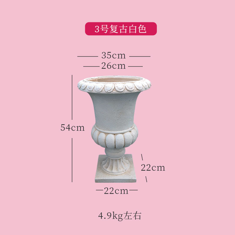 Large Outdoor Roman Flower Pot Vase Decorative Resin Planter for Garden Balcony